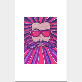 Purple and Pink Beard Posters and Art